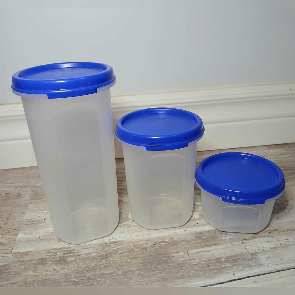 Tupperware Modular Mates Rounds Set of 3 — Sapphire Blue, Airtight Food Storage